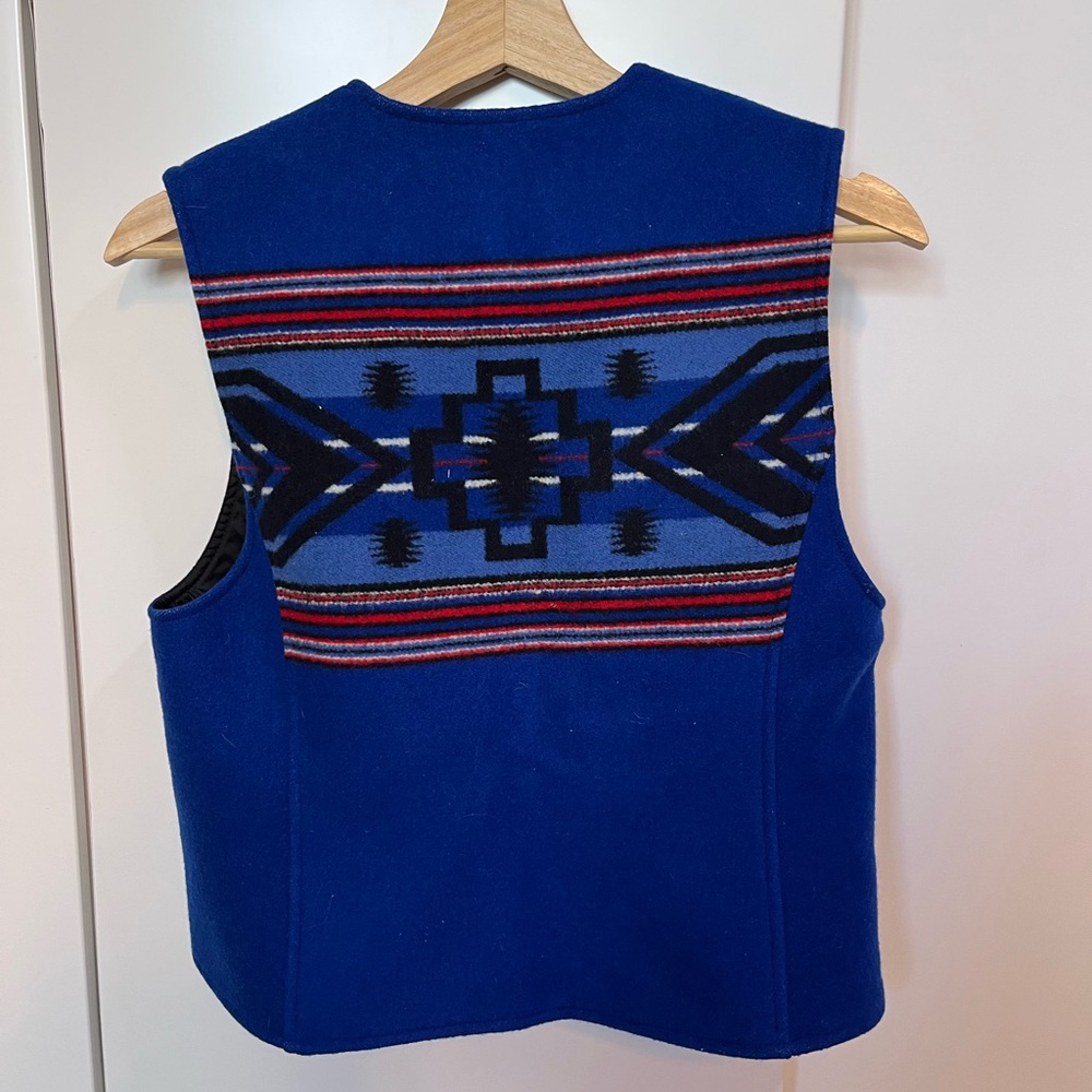 Pendleton Blue Patterned wool Vest waistcoat S